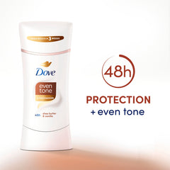 Dove Even Tone Shea Butter & Vanilla ingredients niacinamide focus promotes smoother underarms.