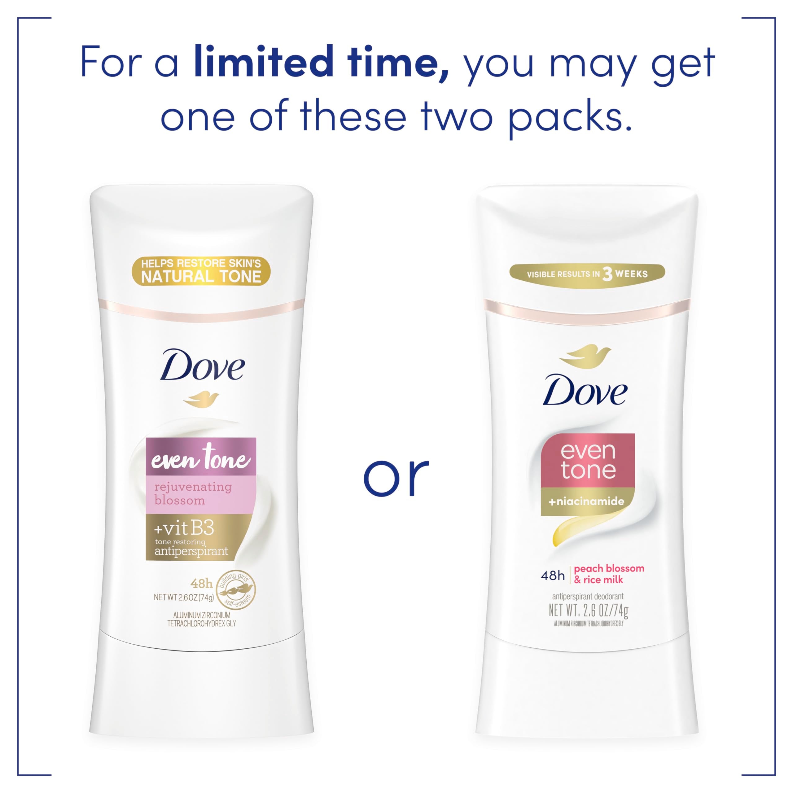 Dove Even Tone underarm-care scene suggests smoother skin for all-day comfort.