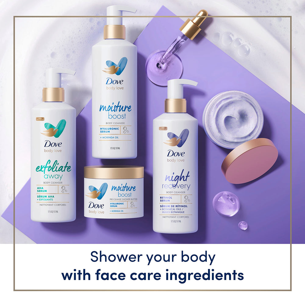 Dove Exfoliate Away Polish plant based cleansers emphasis on clean ingredients