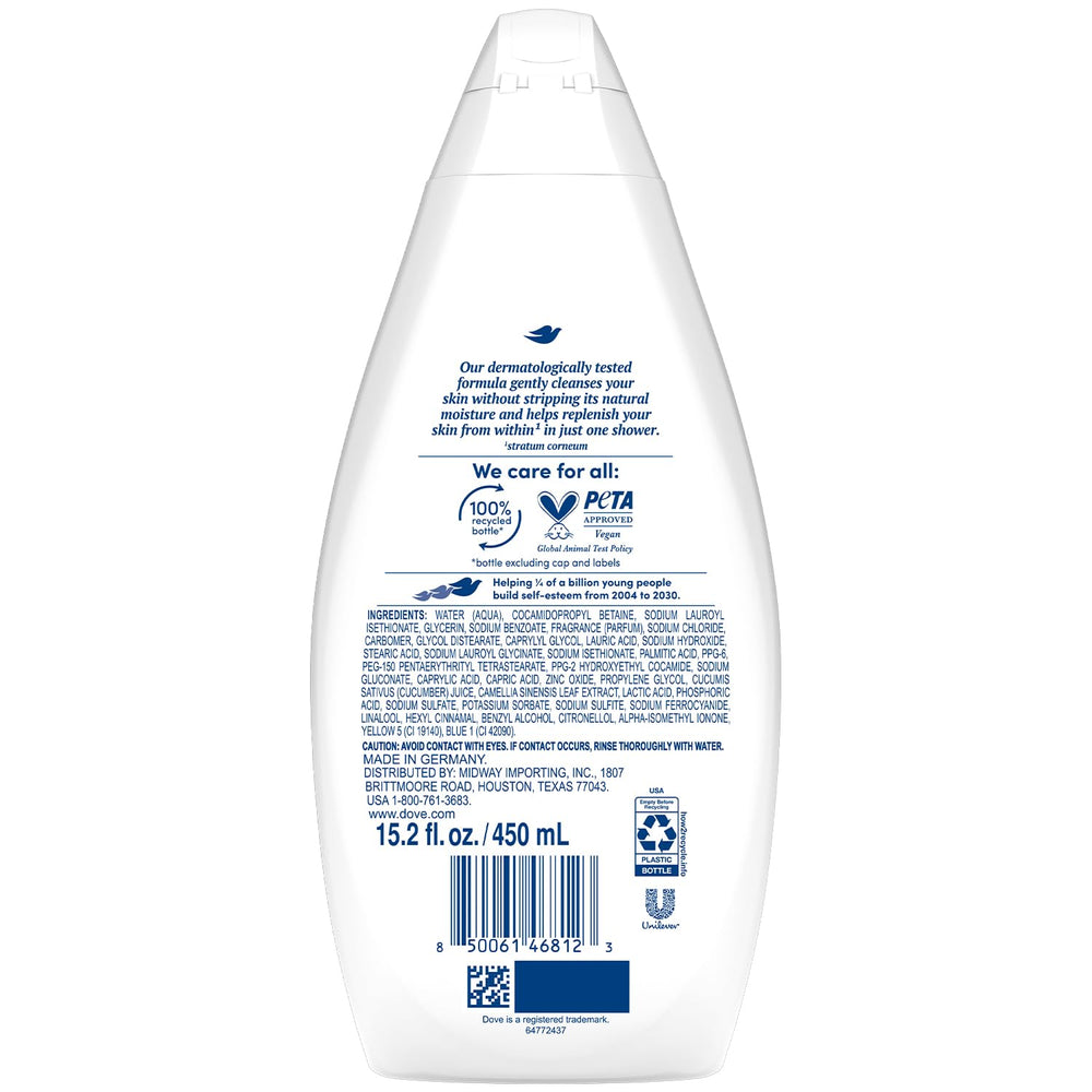 Dove Fresh Care lather foam demonstrates rich, sulfate-free cleansing.