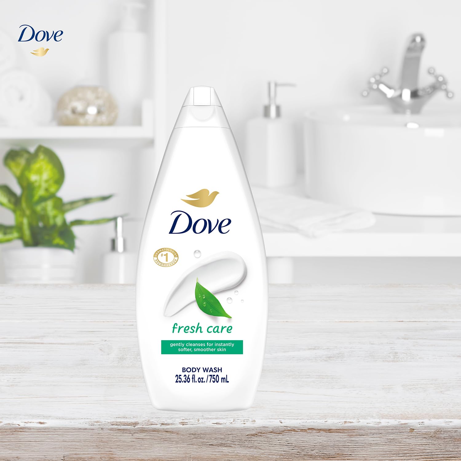 Dove Fresh Care microbiome serum illustration highlights prebiotic nourishment for skin.