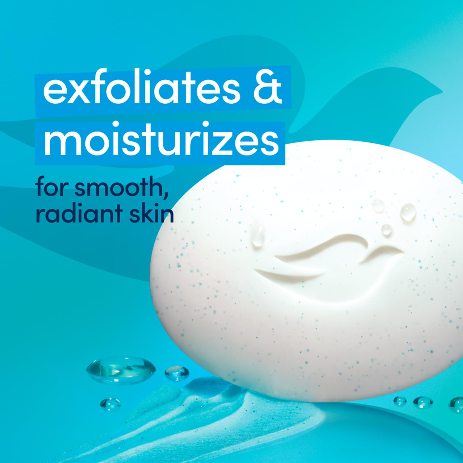 Dove Gentle Exfoliating Beauty Bar scented close-up conveys fresh, delicate fragrance