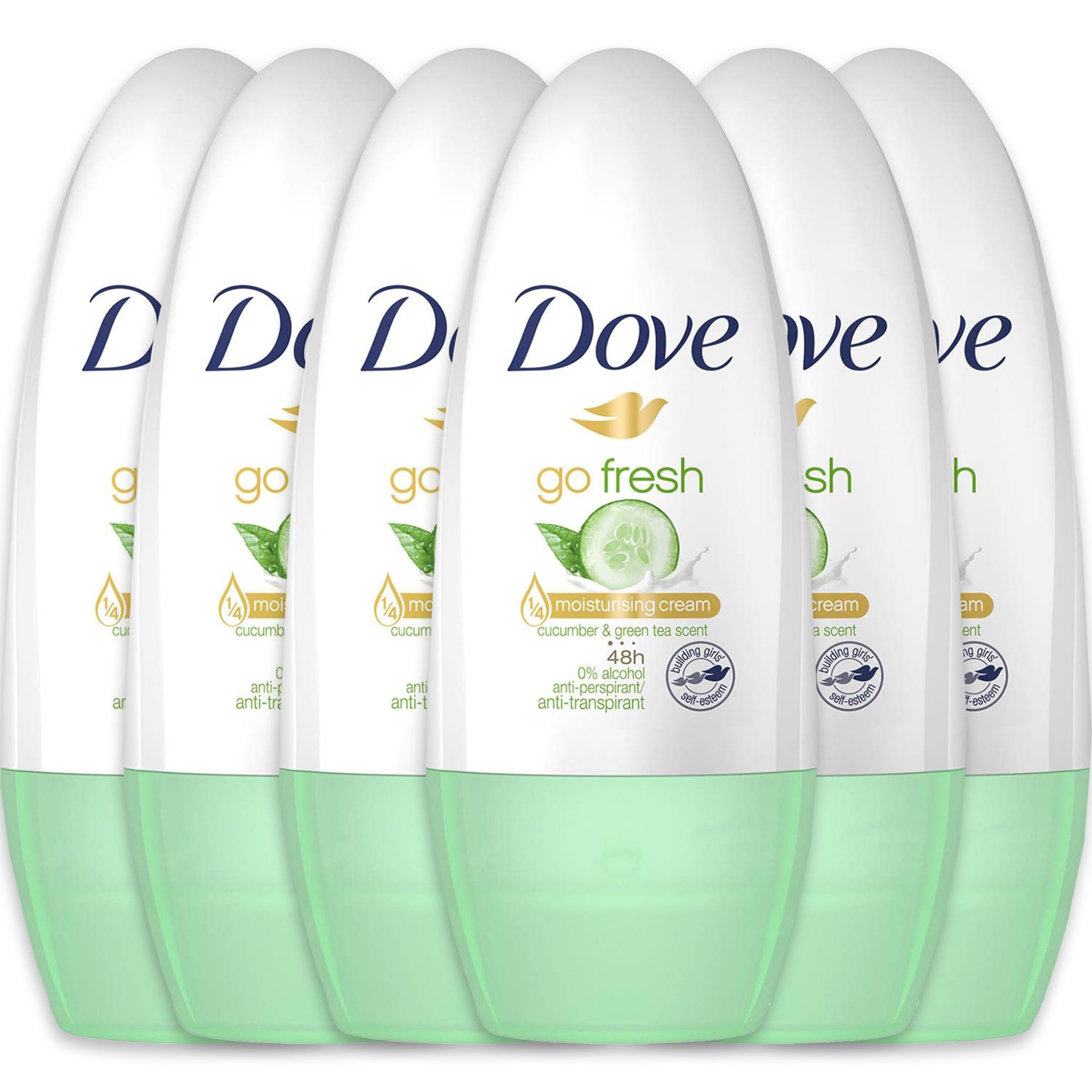 Dove Go Fresh desodorante roll-on pepino y té verde para sensación fresca todo el día