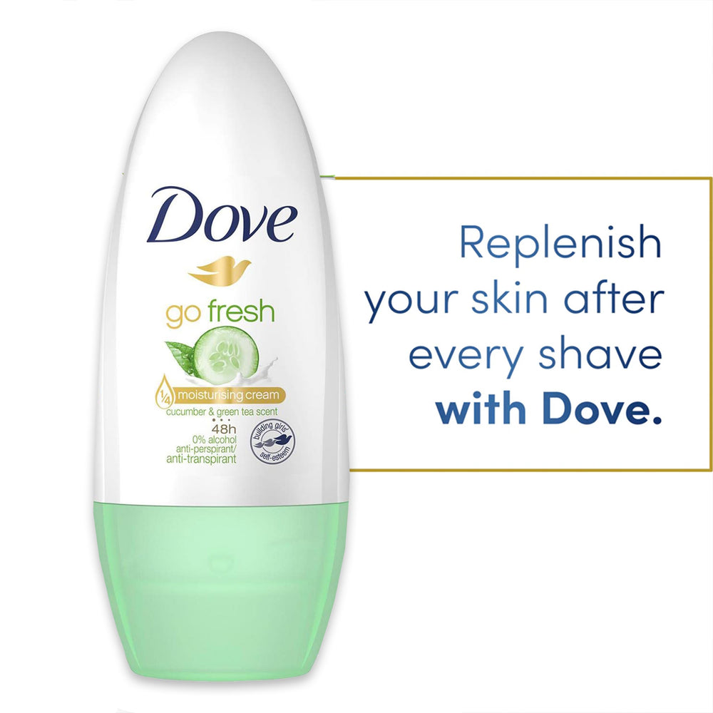 Dove Go Fresh desodorante roll-on sin alcohol, suave con la piel