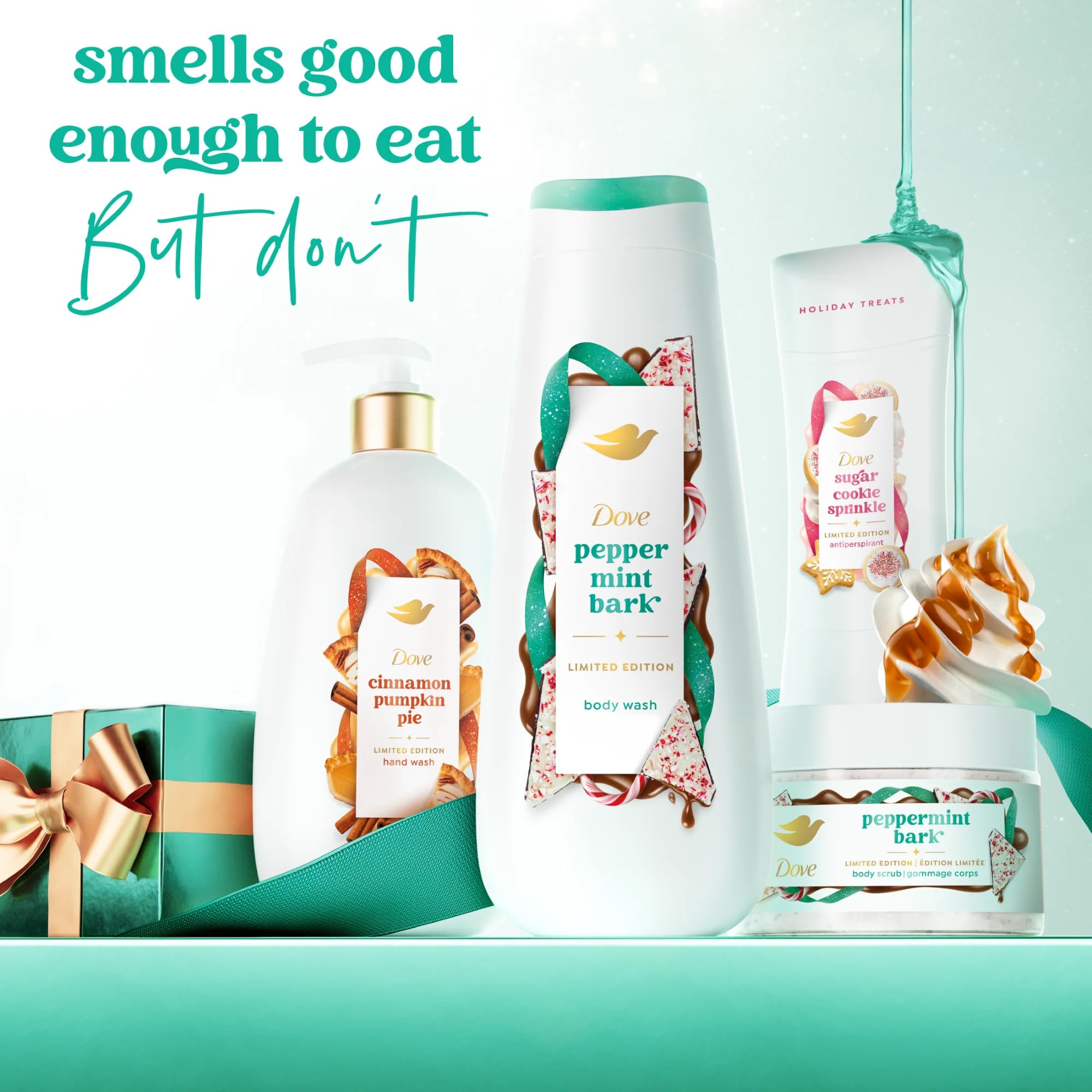 Dove Holiday Treats Gift Box displays trio of hand washes for gifting