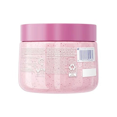 Dove Himalayan Salt & Rose Oil Scrub application swatch ready for gentle exfoliation