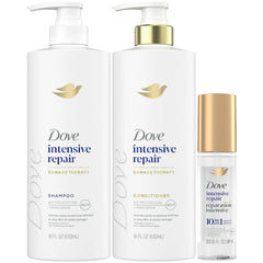Dove Intensive Repair Shampoo bottle for daily hair repair with protein care