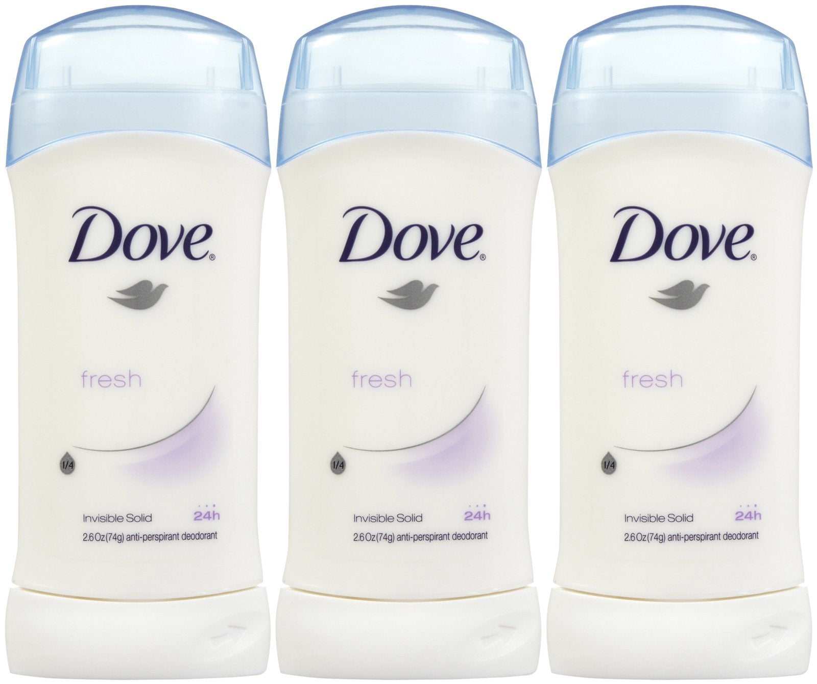 Dove Invisible Solid Fresh deodorant stick with pomegranate and lemon verbena for daily freshness.