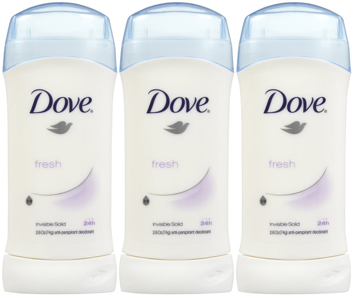 Dove Invisible Solid Fresh deodorant stick with pomegranate and lemon verbena for daily freshness.