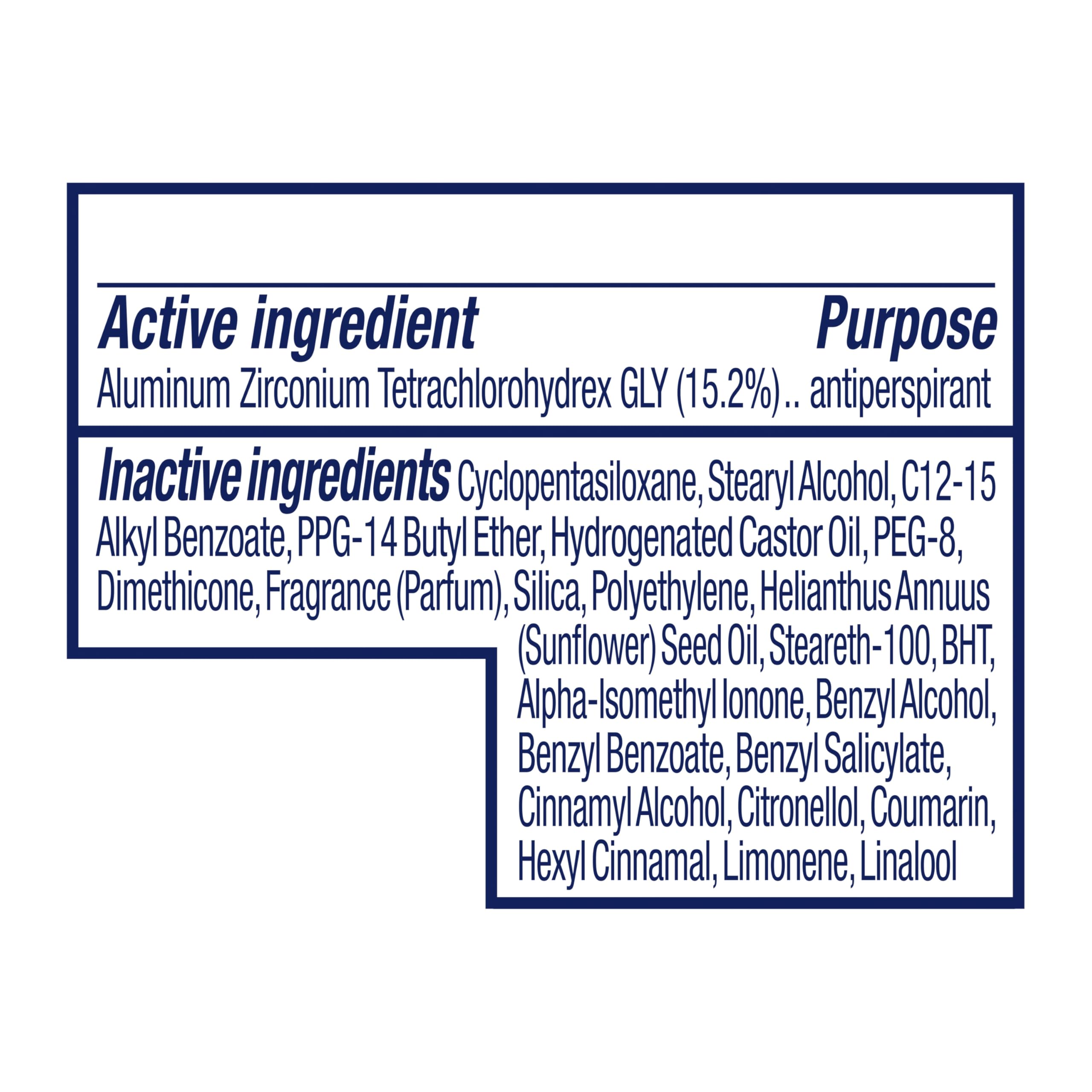 Dove Invisible Solid No White Marks on clothing or skin.