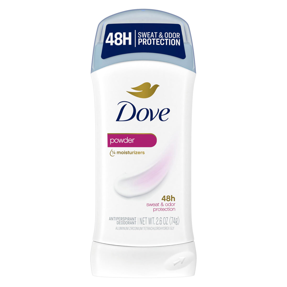 Dove Invisible Solid Powder Deodorant Application glides on for all-day protection.