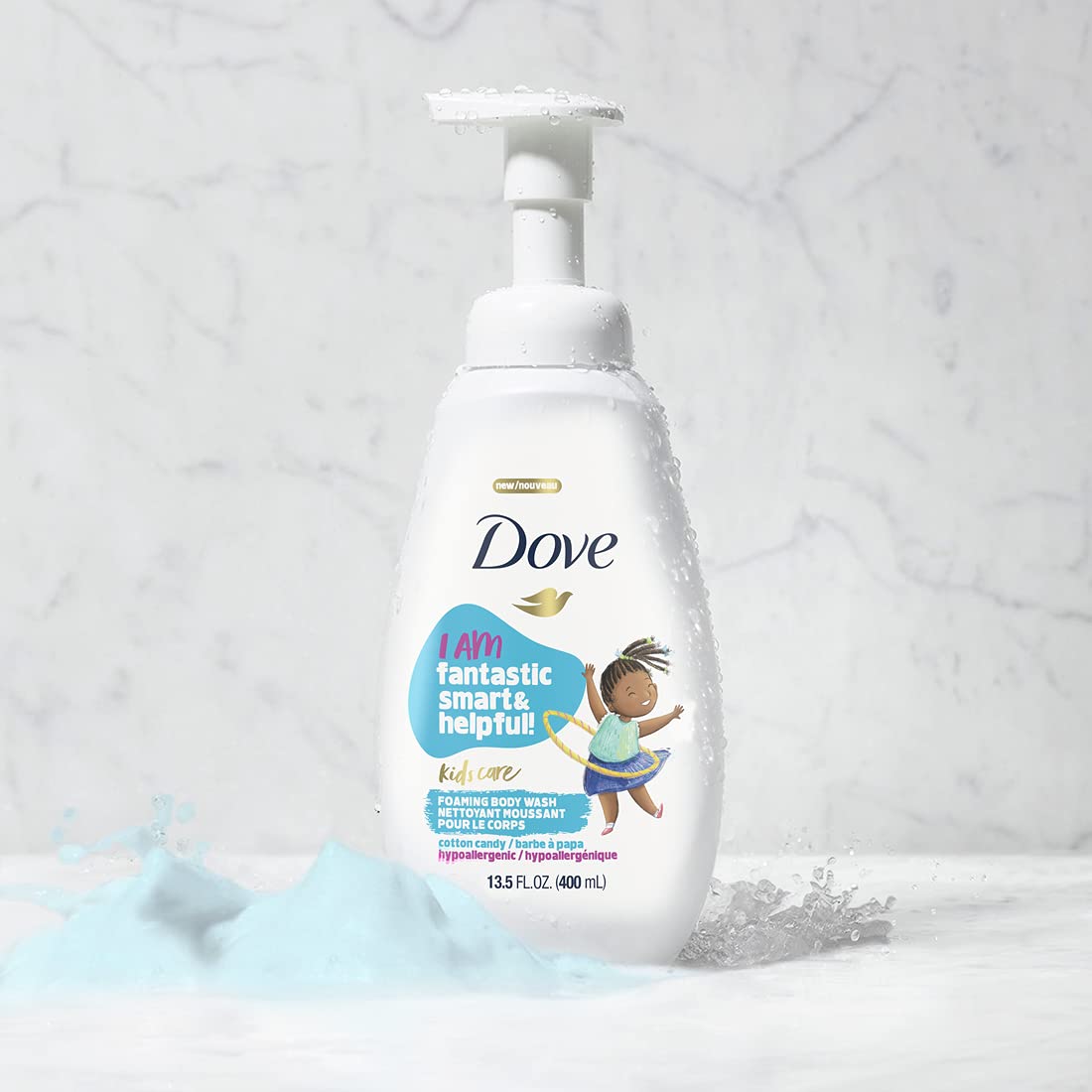 Dove Kids Care dermatologist- and ophthalmologist-tested label on bottle