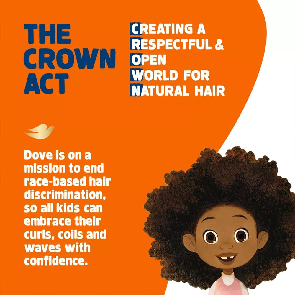 Dove Kids Curl Definition close-up shows defined waves and shine