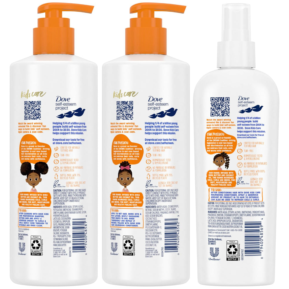Dove Kids Hair Love conditioner bottle promises smoother detangling for waves