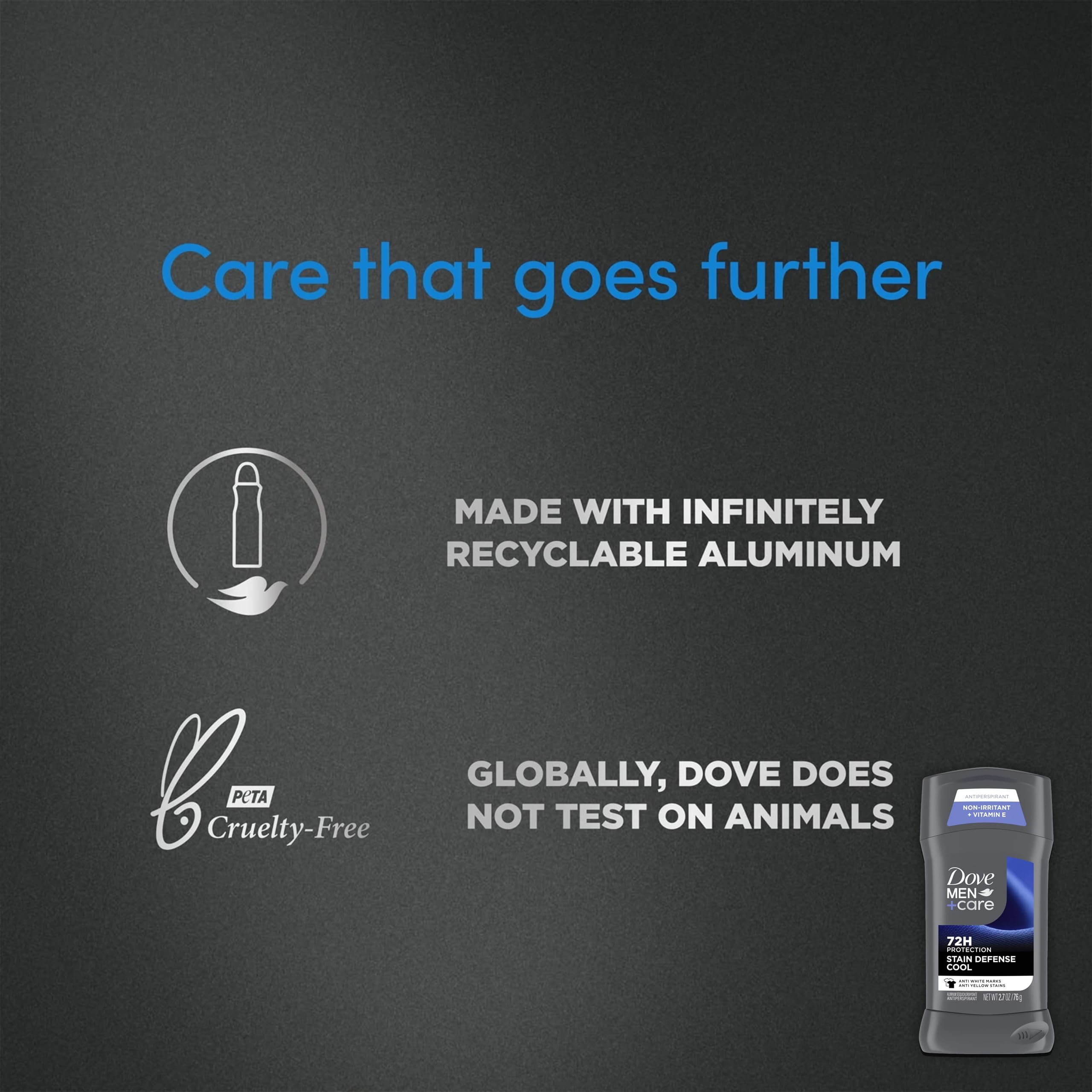 Dove Men+Care 72-hour protection underarm deodorant in use.