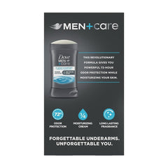 Dove Men+Care aluminum-free formula close-up highlighting moisturizing cream for skin comfort.