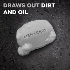 Dove Men+Care Bar hands-wash shot demonstrates easy daily cleansing.