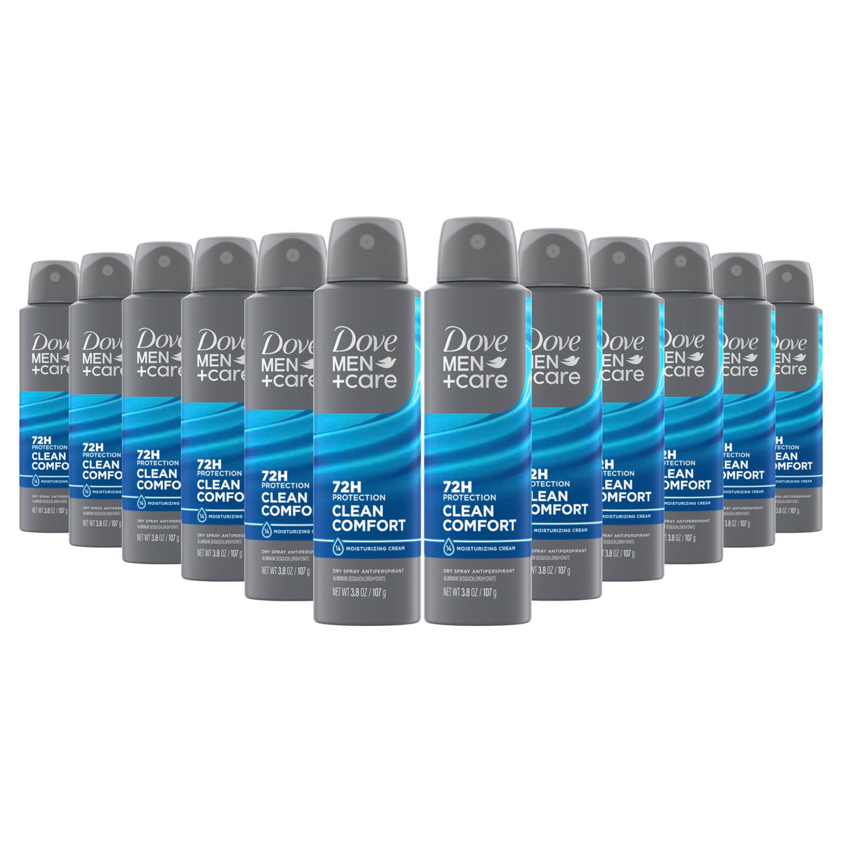 Dove Men+Care Clean Comfort dry spray bottle delivers lasting protection and ease of use.