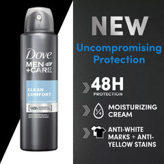 Dove Men+Care Clean Comfort scent closeup highlighting subtle, lasting aroma.