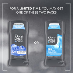 Dove Men+Care Cool Fresh underarm application shows smooth swipe motion.