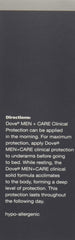 Dove Men+Care tube reveals ¼ moisturizers for skin comfort during wear.