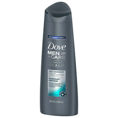 Dove Men+Care Dermacare shampoo lather closeup highlights strong hair and freshness.