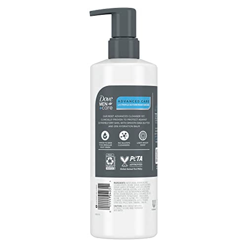 Dove Men+Care Dry Repair foam-lather demonstrates rich cleansing for dry skin.