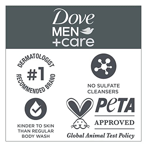 Dove Men+Care face and body use demonstrates versatile cleansing.
