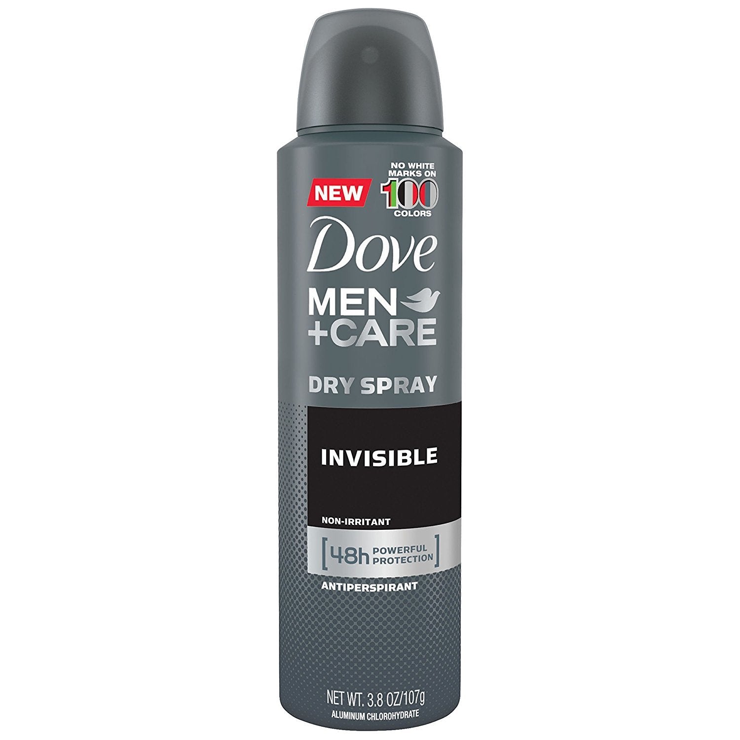 Dove Men Care Invisible Dry Spray Deodorant no-white-marks feature keeps shirts looking clean.