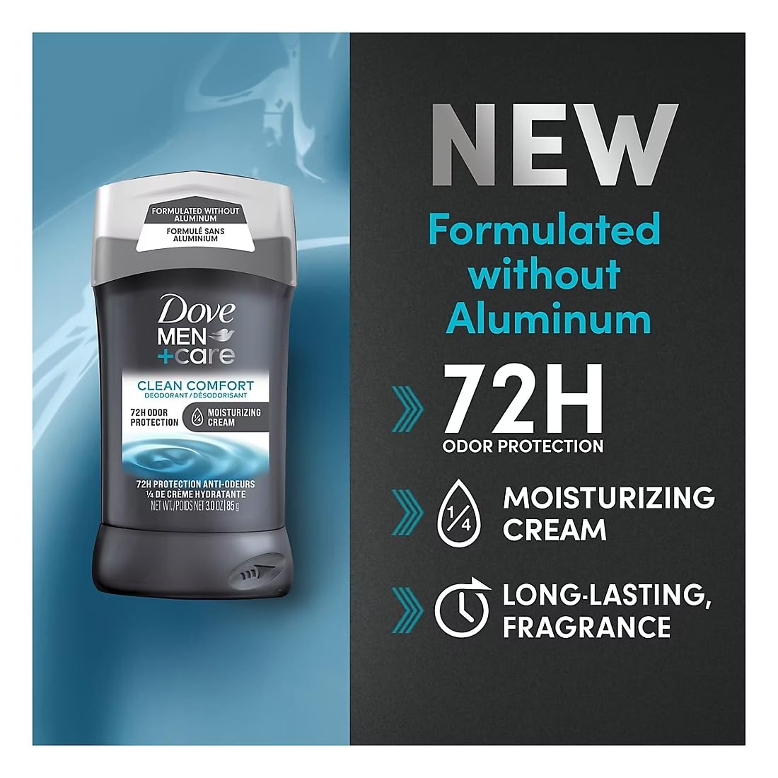 Dove Men+Care long-lasting fragrance image suggesting all-day confidence and freshness.