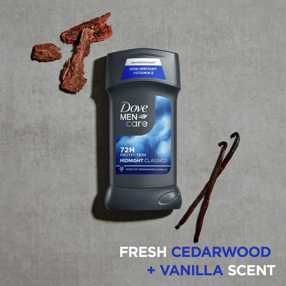 Dove Men+Care Midnight Classico applying deodorant to stay fresh at work