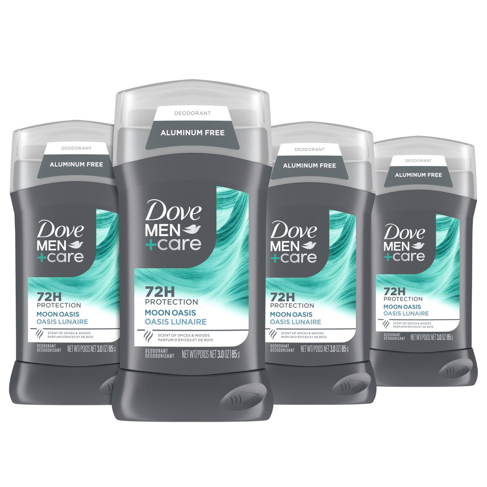 Dove Men+Care Moon Oasis deodorant stick unboxed for easy daily freshness.
