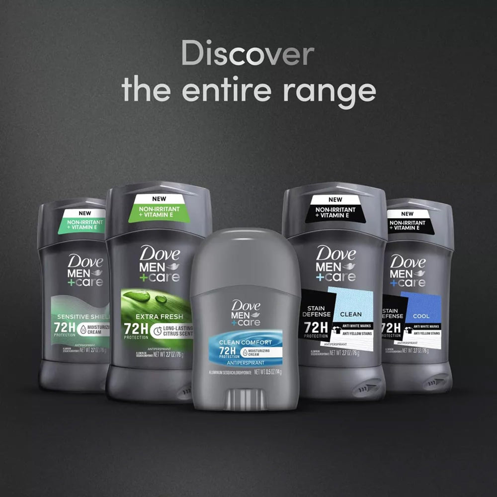 Dove Men+Care recyclable can illustration emphasizing sustainable packaging.