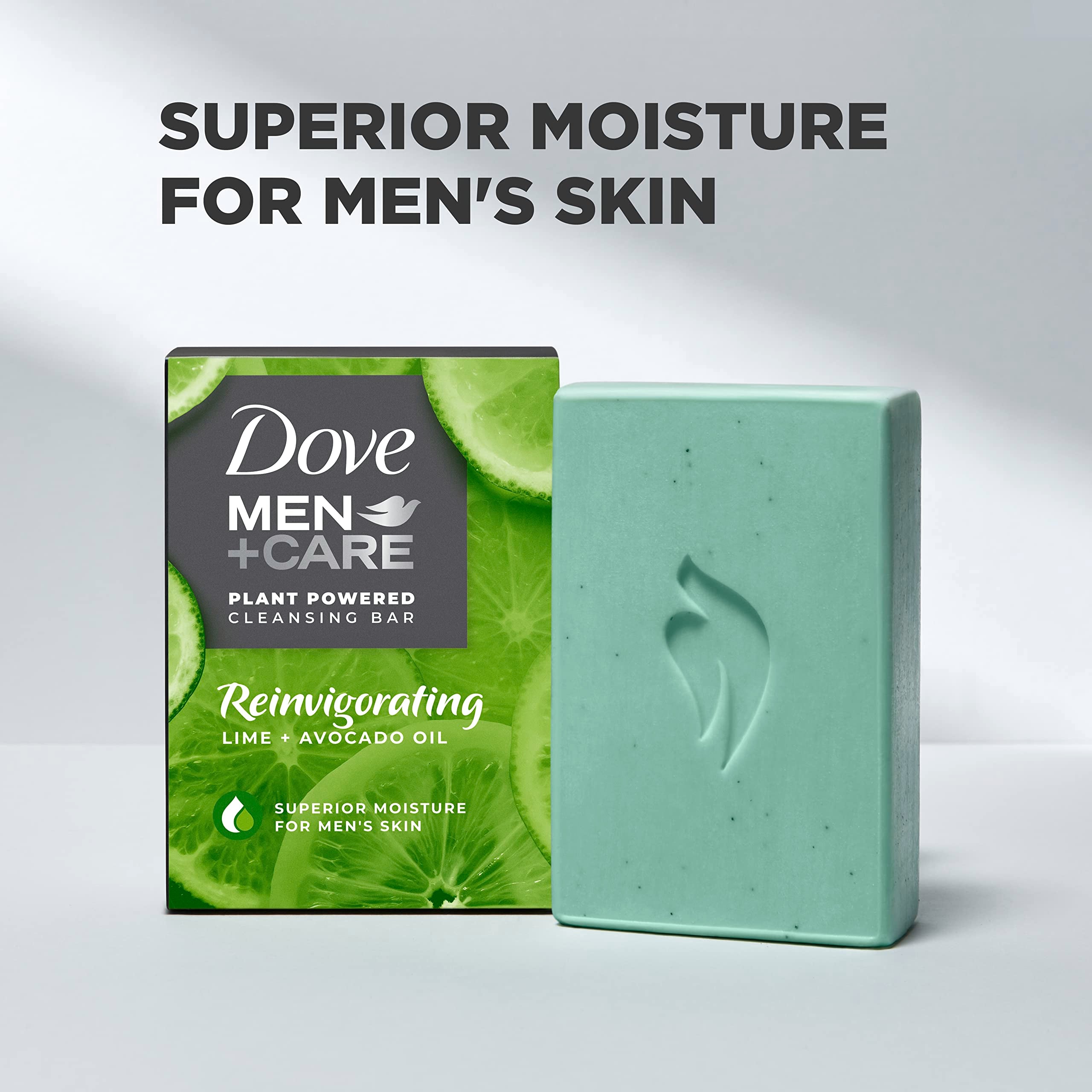 Dove Men+Care reinvigorating bar-face-hair-body-usage demonstrates 4-in-1 benefits