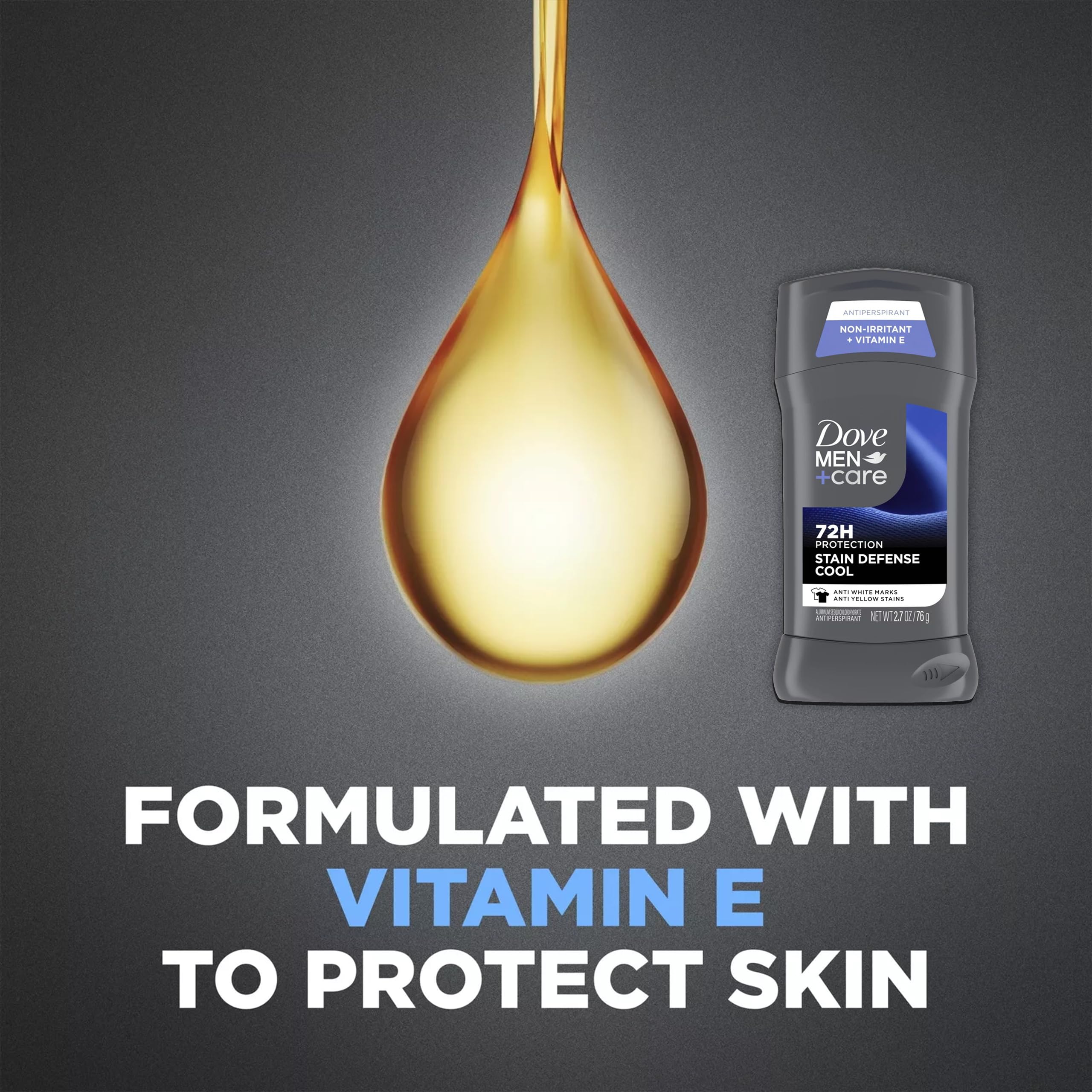 Dove Men+Care rosemary-plum-sandalwood scent for lasting freshness.