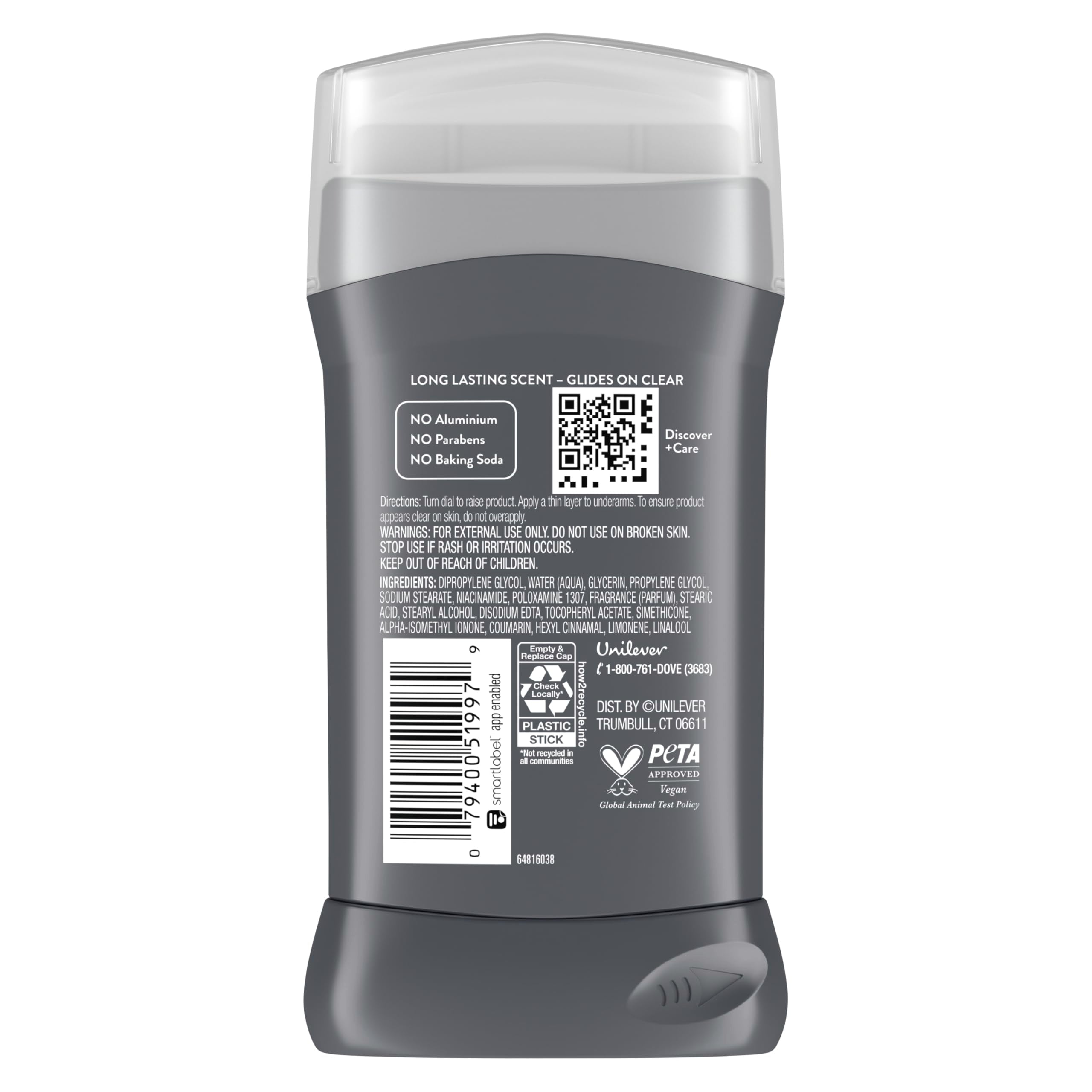 Dove Men+Care rustic sandalwood deodorant application close-up
