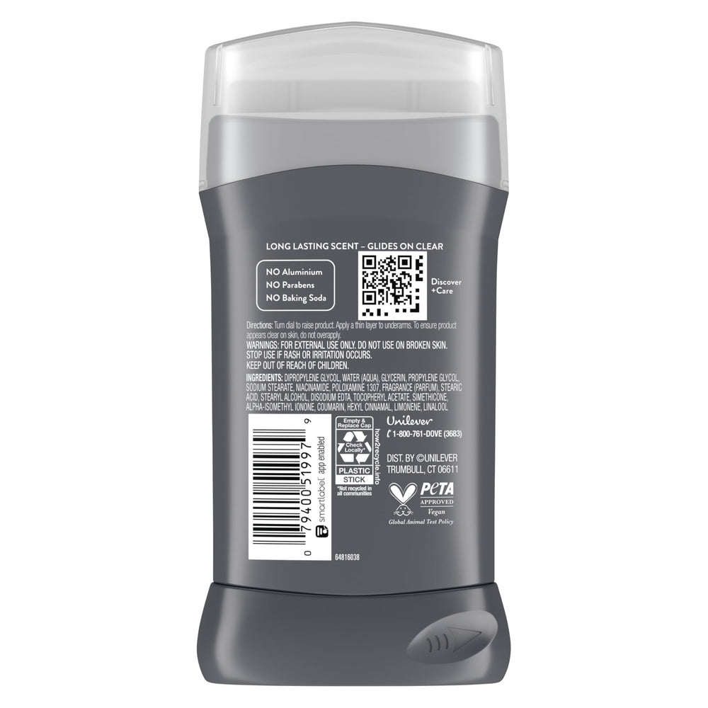 Dove Men+Care rustic sandalwood deodorant application close-up