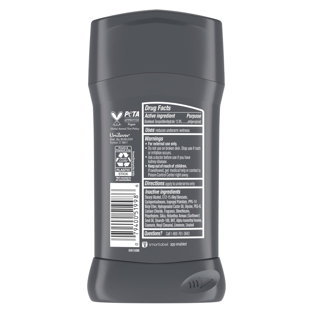 Dove Men+Care Rustic Sandalwood deodorant stick exterior for easy grip