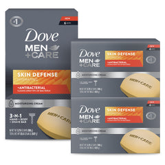 Dove Men+Care Skin Defense bar pack shot highlighting value and convenience