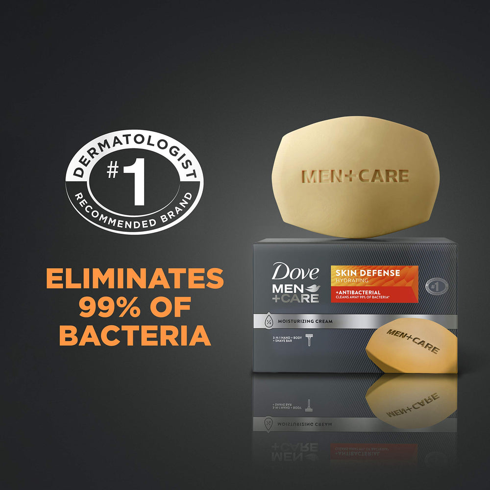 Dove Men+Care Skin Defense Bar packaging-shot showcases six-count box
