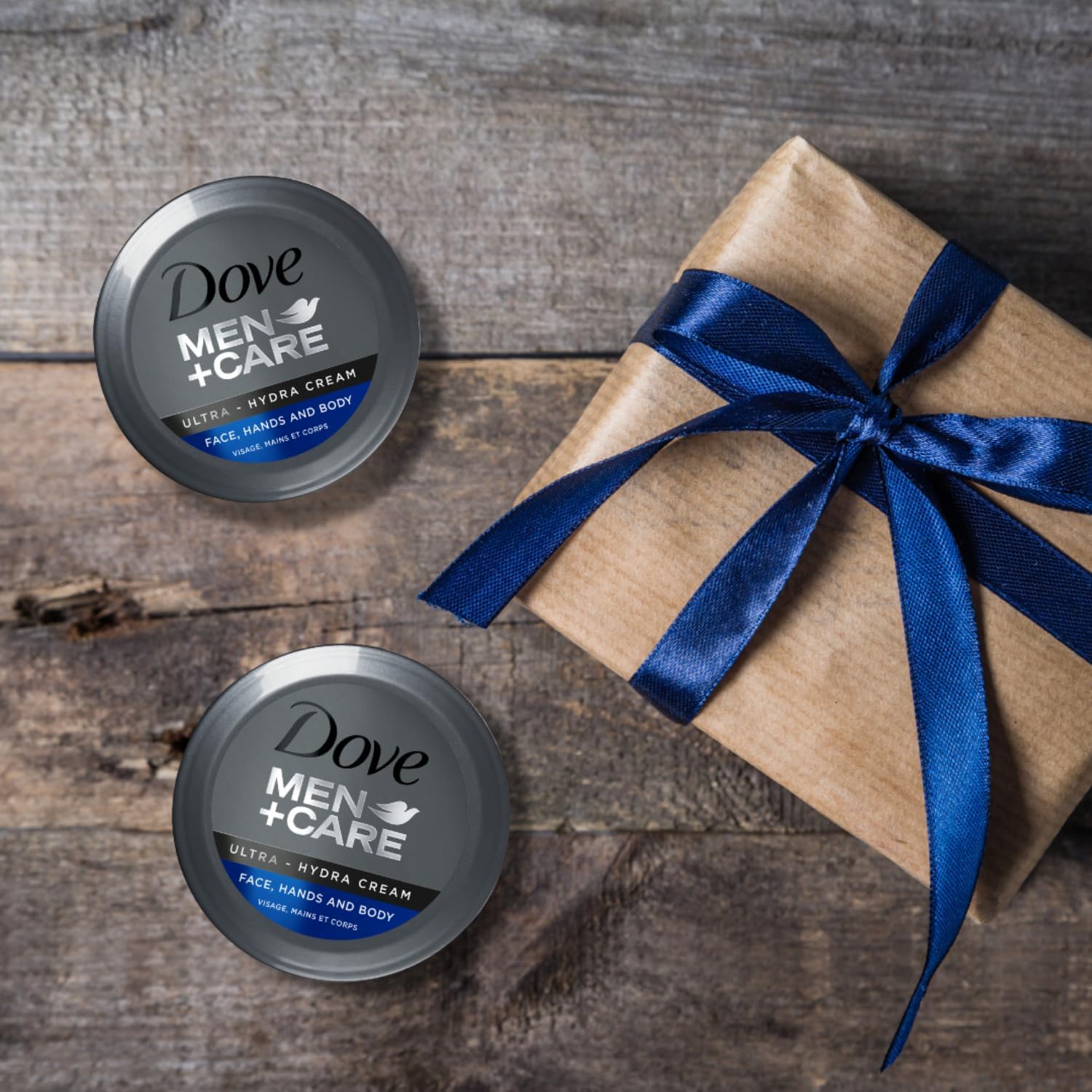 Travel-size jar of Dove Men+Care Ultra Hydra Cream Lotion ready for on-the-go hydration