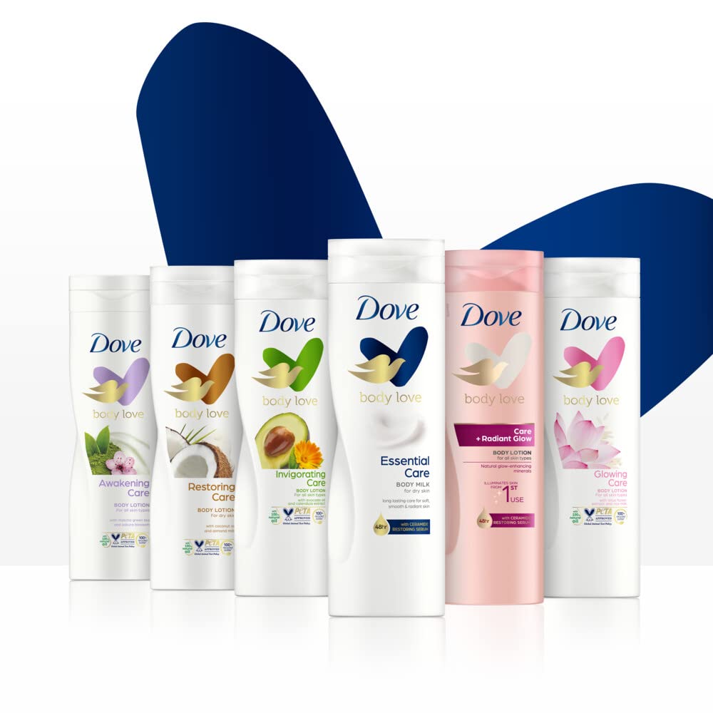 Dove Original Nourishing Body Milk For Dry Skin bottle front view.