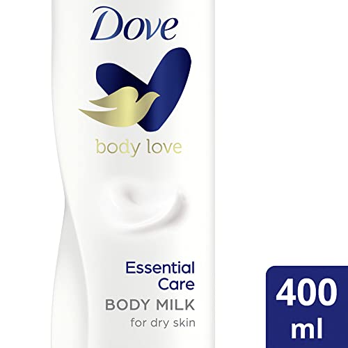 Dove Original Nourishing Body Milk For Dry Skin bottle packaging detail.