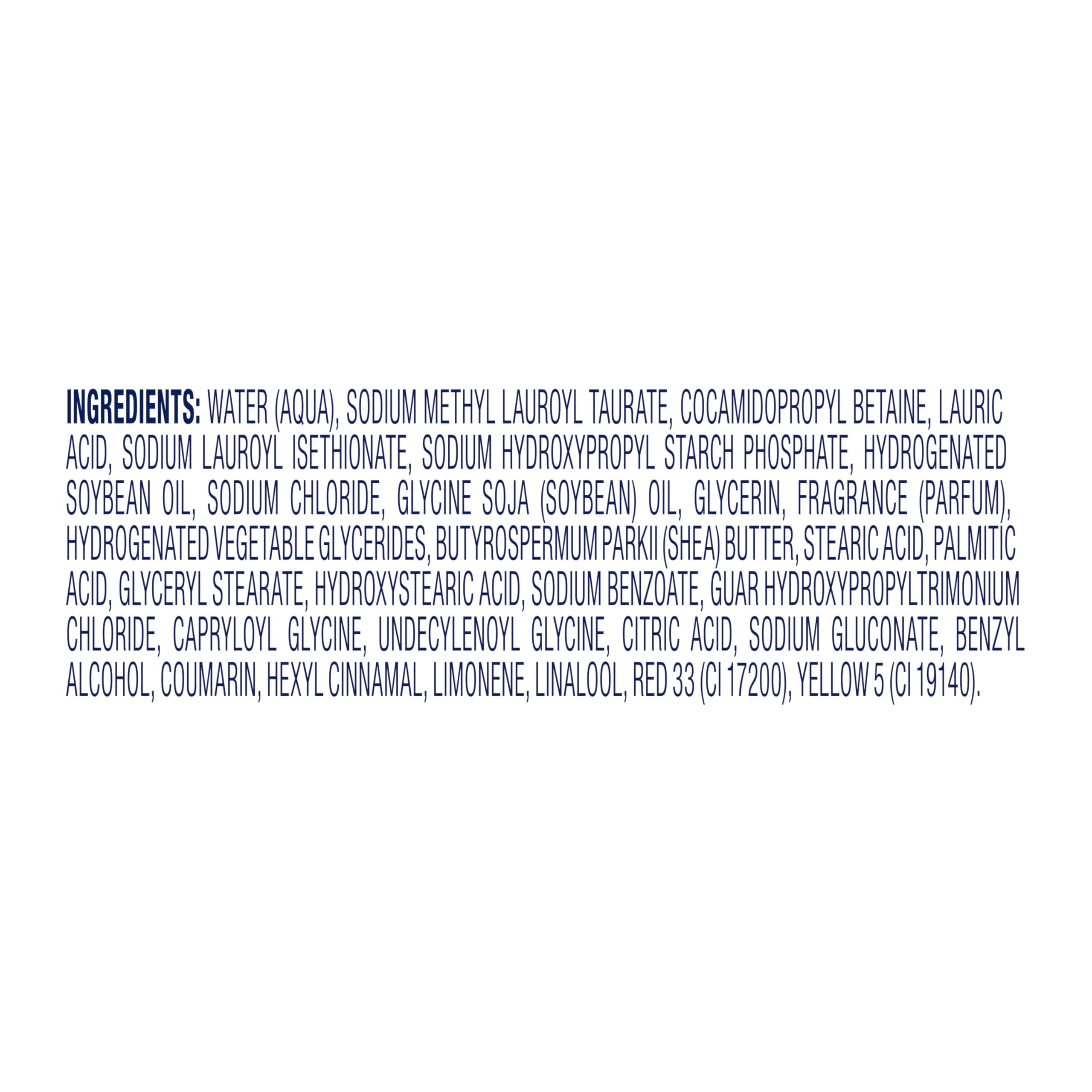 Sulfate-free label on Dove pampering body wash emphasizes gentler cleansing.