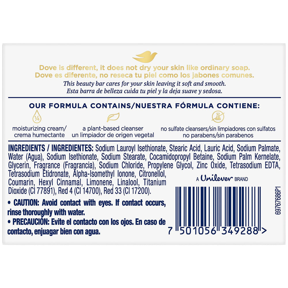 Dove Pink Beauty Bar foaming lather demonstrates gentle face and body cleansing