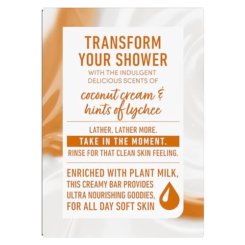 Dove cleansing-bar with coconut-milk glow showing rich moisture