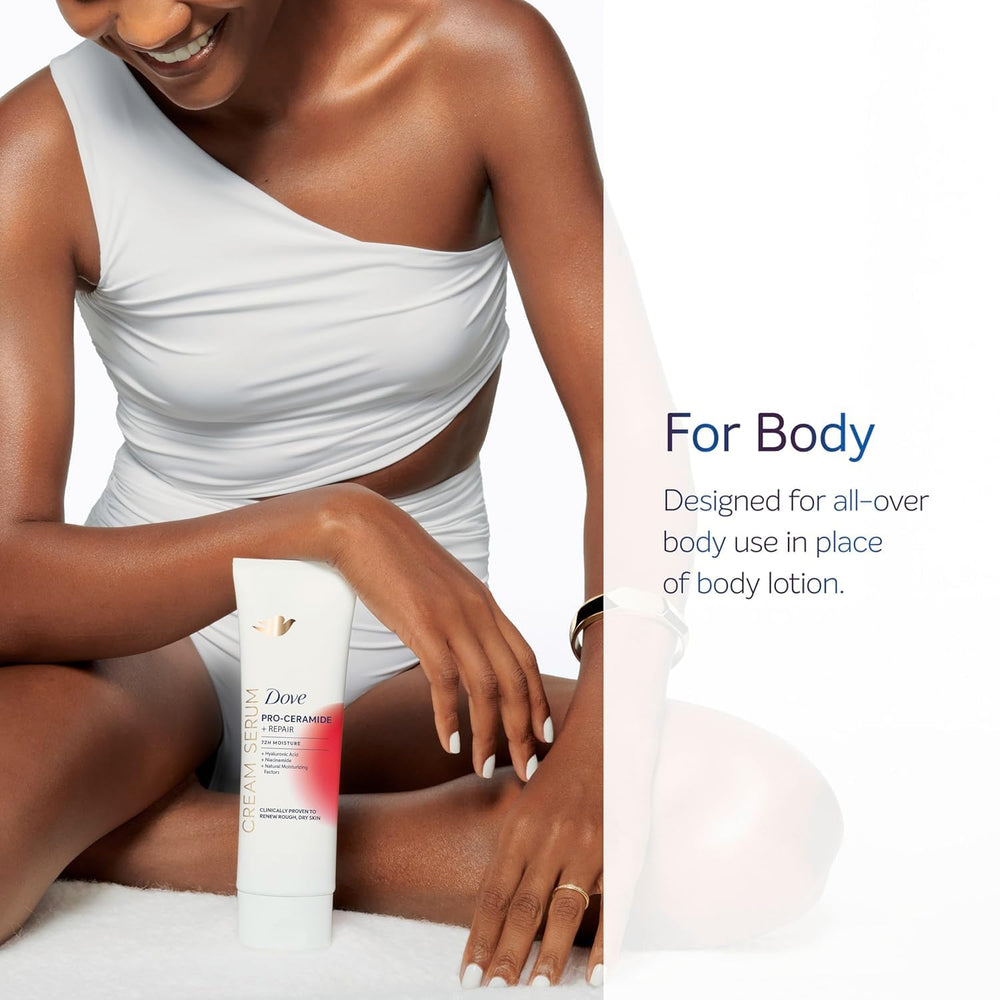 Dove Pro-Ceramide Hyaluronic Acid ingredients highlight ultra-hydration benefits.