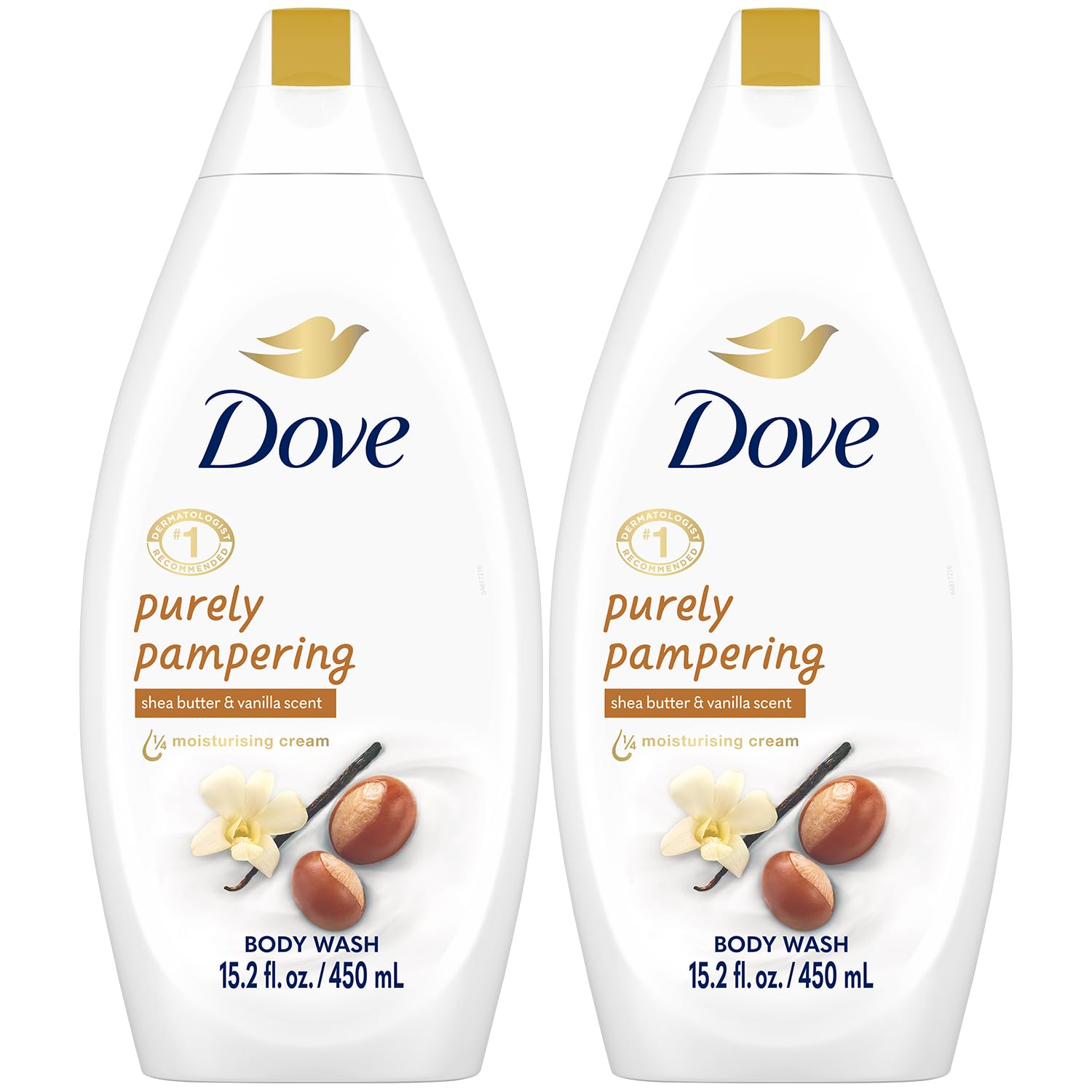 Dove Purely Pampering Shea Butter Warm Vanilla bottle ready for a daily moisturizing ritual