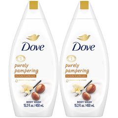 Dove Purely Pampering Shea Butter Warm Vanilla bottle ready for a daily moisturizing ritual