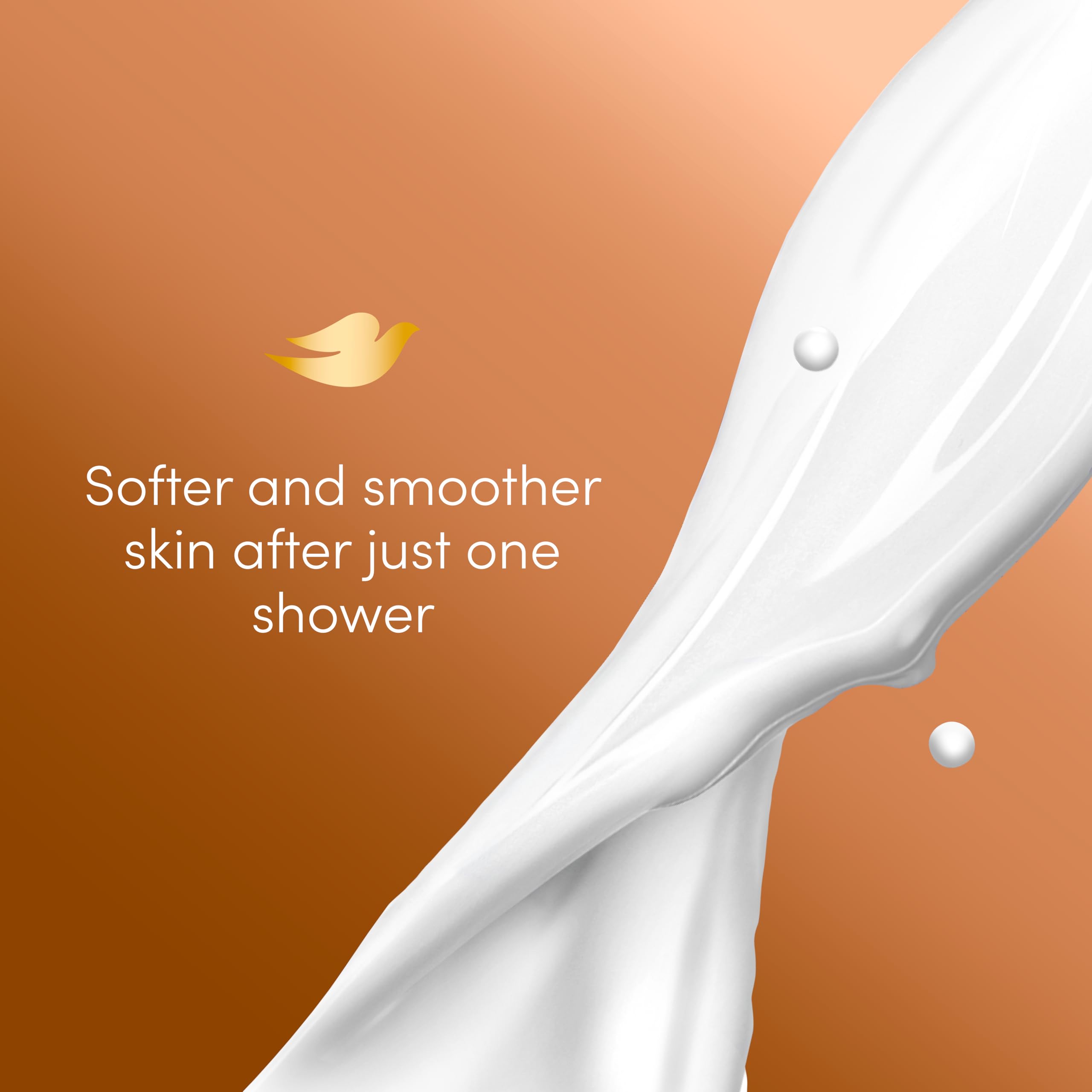 Dove Purely Pampering lather shows creamy texture for soft, hydrated skin